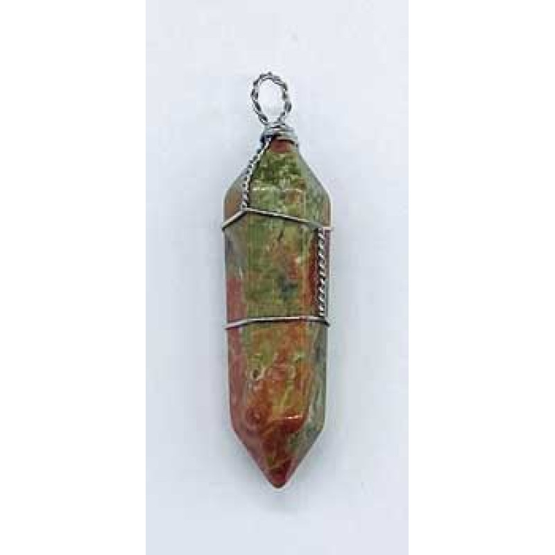 Unakite wire wrapped point