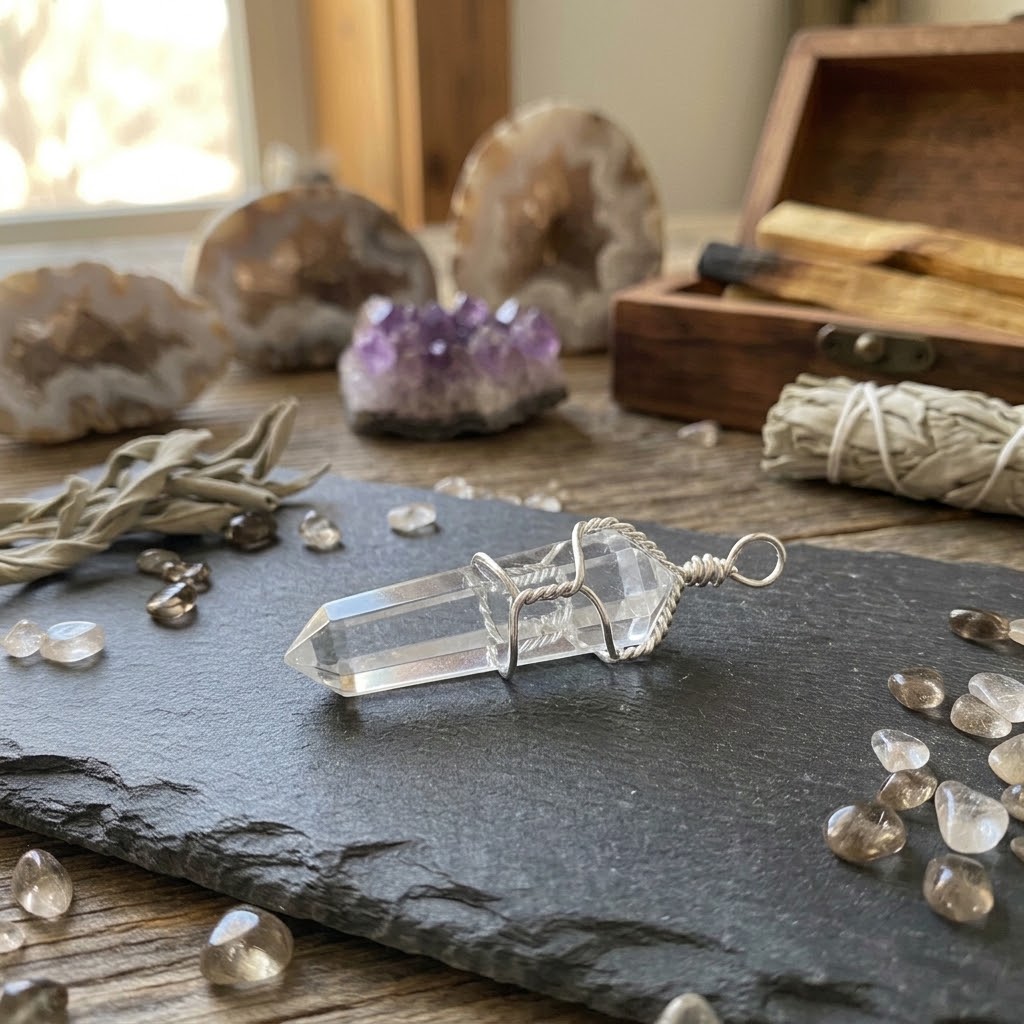 Clear Quartz wire wrapped point